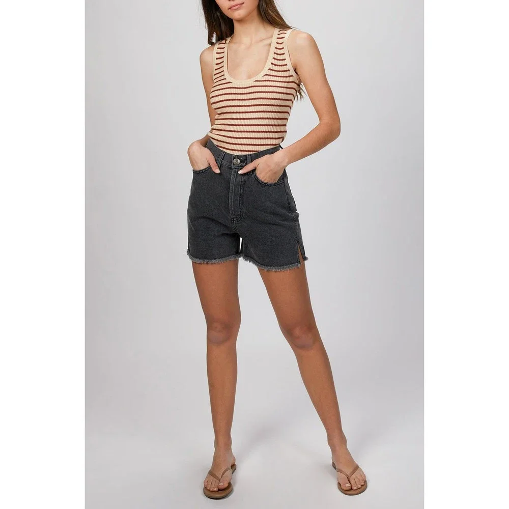 STRIPED RIBBED TANK - Picture 2 of 5